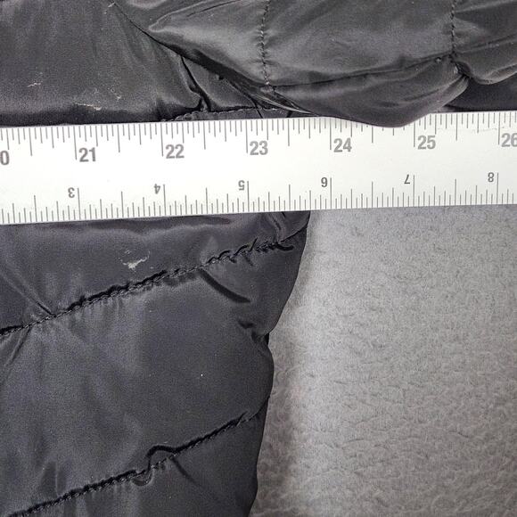 Kenneth Cole Reaction Puffer Parka Womens XL Black Hooded Quilted Down Coat - Picture 3 of 15